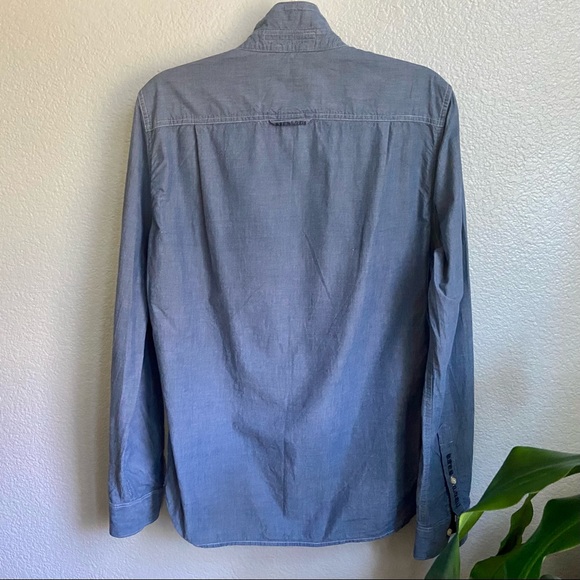 Superdry Button Down Chambray Long Sleeve Sz M - Picture 4 of 10